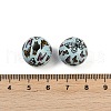 Painted Wood European Beads WOOD-F017-04D-3