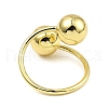 Rack Plating Brass Round Ball Beded Open Cuff Rings RJEW-D009-03G-2