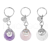 3Pcs Natural Stone Keychain KEYC-PH01449-1