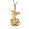 Golden Tone Brass Hollow Round Cage Pendants KK-J238-05G-2