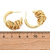 C-Shaped with knot Brass Stud Earrings EJEW-R025-28G-5