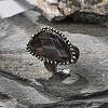 Natural Smoky Quartz Finger Ring RJEW-A068-01AS-2