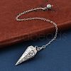 Rack Plating Brass Cone Dowsing Pendulum Pendants AJEW-G064-01P-1