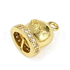 Brass Micro Pave Cubic Zirconia Pendants KK-M322-25G-2
