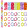 CHGCRAFT 560Pcs 7 Colors Transparent Acrylic Linking Rings MACR-CA0001-42-1