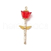 Transparent Acrylic Beads with Glass Twisted Bugle Beads and Tibetan Style Alloy Beads and Alloy Bead Caps Pendants PALLOY-JF03615-3