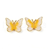 Butterfly Brass Stud Earrings EJEW-K308-05G-01-2