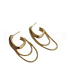 Alloy C-Shaped Tassel Stud Earrings FS-WG7C2F9-01-4