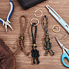 HOBBIESAY 3Pcs 3 Colors Polypropylene Braided Corn Knot Keychain KEYC-HY0001-26-5