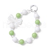 Acrylic Bowknot & Glass Round Beads Pendant Decorations HJEW-JM03324-03-2