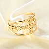 Cross 304 Stainless Steel Open Cuff Rings RJEW-S623-02G-4