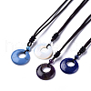 Natural & Synthetic Gemstone Pendant Necklaces NJEW-E149-3