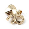 Real 18K Gold Plated Rack Plating Brass Micro Pave Clear Cubic Zirconia Pendants KK-C015-26G-14-3