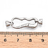 925 Sterling Silver Micro Pave Clear Cubic Zirconia Spring Gate Clasps STER-T008-152P-3