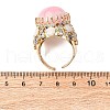 Half Round Natural Gemstone Cubic Zirconia Cuff Rings RJEW-M076-01G-4