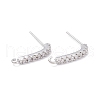 Rack Plating Brass Micro Pave Cubic Zirconia Stud Earring Findings ZIRC-F126-04P-1