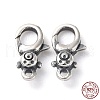 925 Thailand Sterling Silver Lobster Claw Clasp Rhinestone Settings STER-D003-05B-AS-3