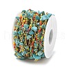 Synthetic Turquoise & Glass Link Chains CHC-K014-15G-01-2