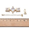 Brass & Cubic Zirconia & Glass Watch Band Clasps KK-G523-03G-01-3