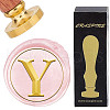 Brass Wax Seal Stamp with Wood Handle AJEW-WH0412-0320-1