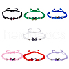 FIBLOOM 7Pcs 7 Colors Alloy Butterfly Link Bracelet BJEW-FI0001-81-1