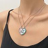 2Pcs Personality Alloy Enamel and Light Rose Rhinestone BFF Heart Pendant Necklaces for Women FS-WGCCF5D-05-1