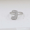 Brass Micro Pave Clear Cubic Zirconia Cuff Rings FS-WG17FF6-10-1