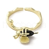 Enamel Bee Finger Rings RJEW-A033-01G-2