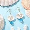 5Pair Shell Glass Dangle Earrings EJEW-MZ00424-4