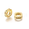 Brass Micro Pave Cubic Zirconia European Beads KK-C106-21G-1