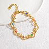 Bohemia Style 304 Stainless Steel Link Chain Bracelets for Women BJEW-M082-01G-02-1