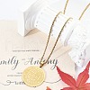 304 Stainless Steel Religion Flat Round Pendant Box Chain Necklaces for Women Men NJEW-R013-08G-1