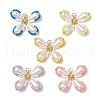 Two Tone Glass Seed Beaded Butterfly Pendants PALLOY-MZ00556-1