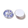 Half Round/Dome Floral Printed Glass Flatback Cabochons X-GGLA-A002-12mm-UU-3