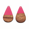 Transparent Resin & Walnut Wood Pendants RESI-N025-030-C06-1