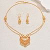 Bohemian Style Boho Chic Alloy Rhinestone Earrings & Necklaces Set for Women's Party Wear KR5050-5