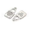 Brass Micro Pave Clear Cubic Zirconia Pendants KK-G492-03B-P-2