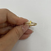 Brass Micro Pave Clear Cubic Zirconia Finger Rings FS-WGE303B-36-1