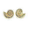 Snail Brass Stud Earrings EJEW-Q811-05G-1