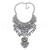 Retro Alloy Crystal Rhinestone Flower Bib Necklaces for Women FS-WGEFDEA-01-5