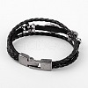 Multi- Strand Leather Cord Bracelets X-BJEW-D423-06A-3