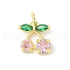 Brass Micro Pave Cubic Zirconia Pendants KK-Z101-06G-01-1