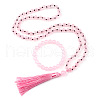 Natural Rose Quartz Round Beaded Pendant Necklaces & Bracelets Sets FS-WG9D102-14-2