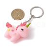 2Pcs 2 Colors Cartoon Unicorn PVC Plastic Keychain KEYC-JKC00676-3