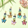 Butterfly Alloy Enamel Pendant Decorations HJEW-JM01192-4