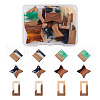 Cheriswelry 12Pcs 6 Styles Transparent Resin & Walnut Wood Pendants RESI-CW0001-14-9