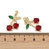 Brass Micro Pave Cubic Zirconia Pendants KK-C093-27A-G-3