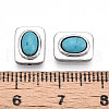 Brass Pave Synthetic Turquoise Beads KK-N258-14P-3