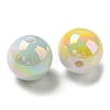 UV Plating Rainbow Iridescent Opaque Acrylic Beads MACR-D081-01-3