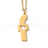 304 Stainless Steel Pendant Necklaces NJEW-H036-02G-F-1